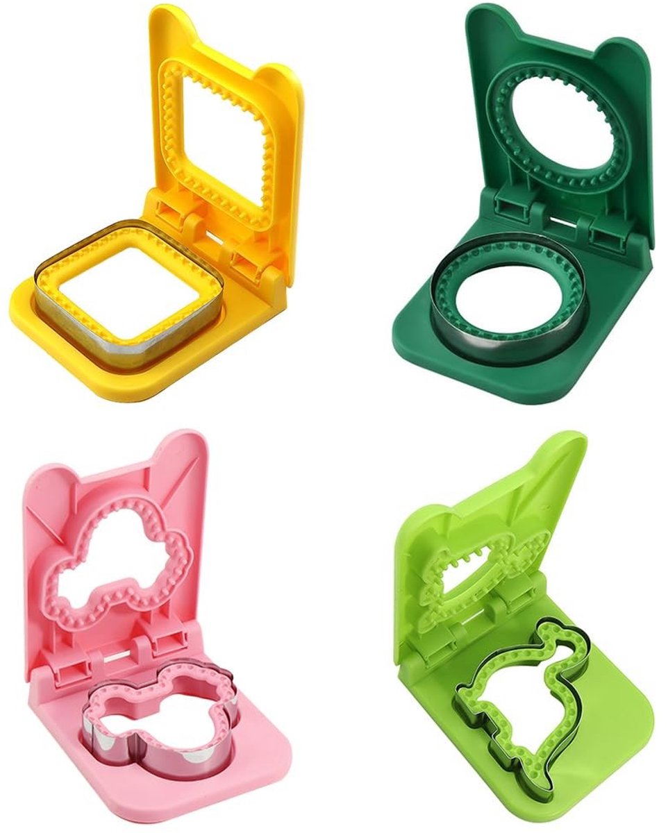 Dailygoods - 4-delige Sandwichbroodbakset met Patroonsnijders