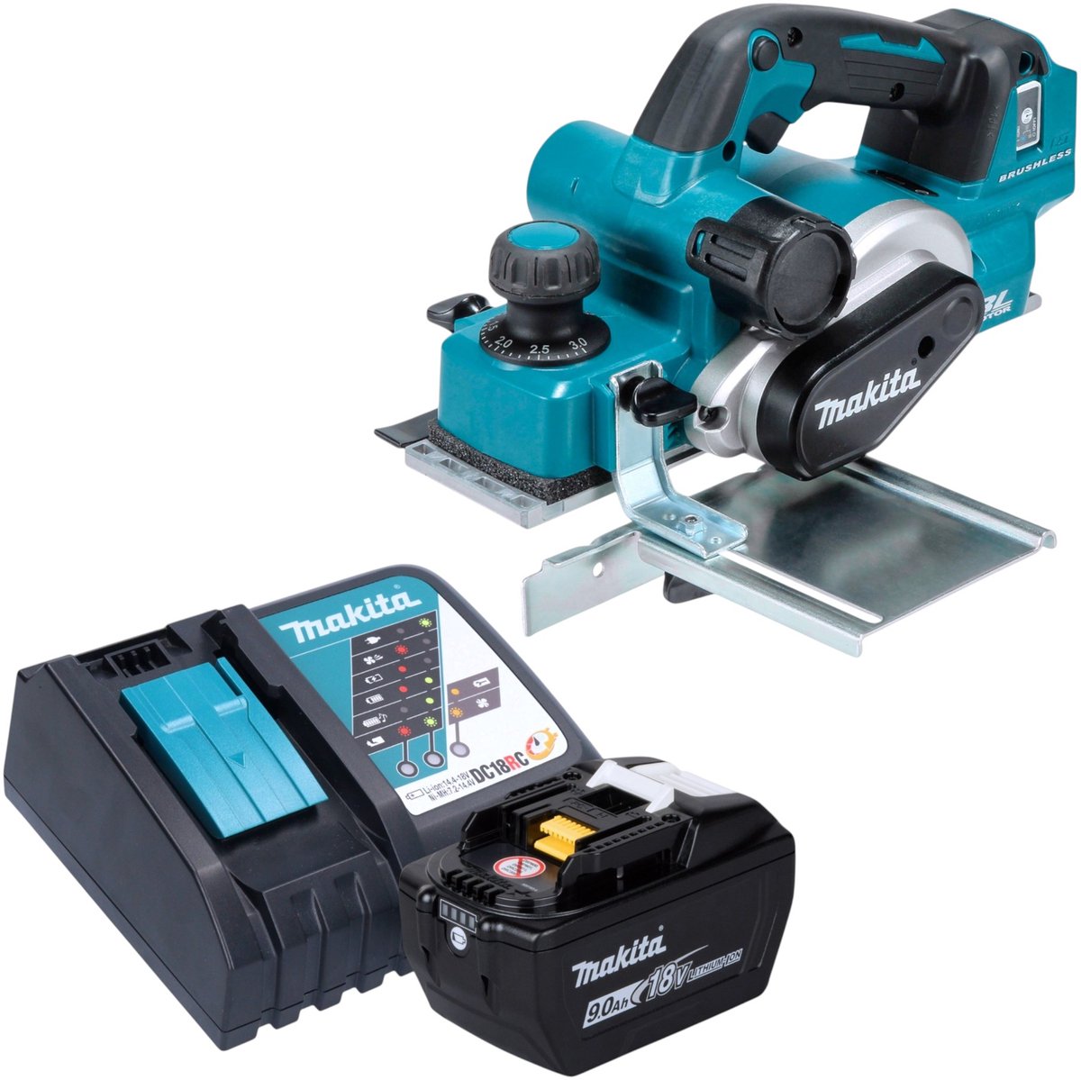 Makita DKP 181 Z Accu schaafmachine 82 mm 18 V Brushless Solo - zonder accu, zonder lader