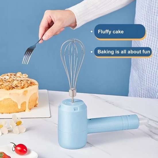 Draadloze elektrische eierklopper, handmixer, drie snelheden, USB-oplaadbare mixer, geschikt voor het bakken van pannenkoeken, draagbare eierklopper. van Merkloos — afbeelding 4
