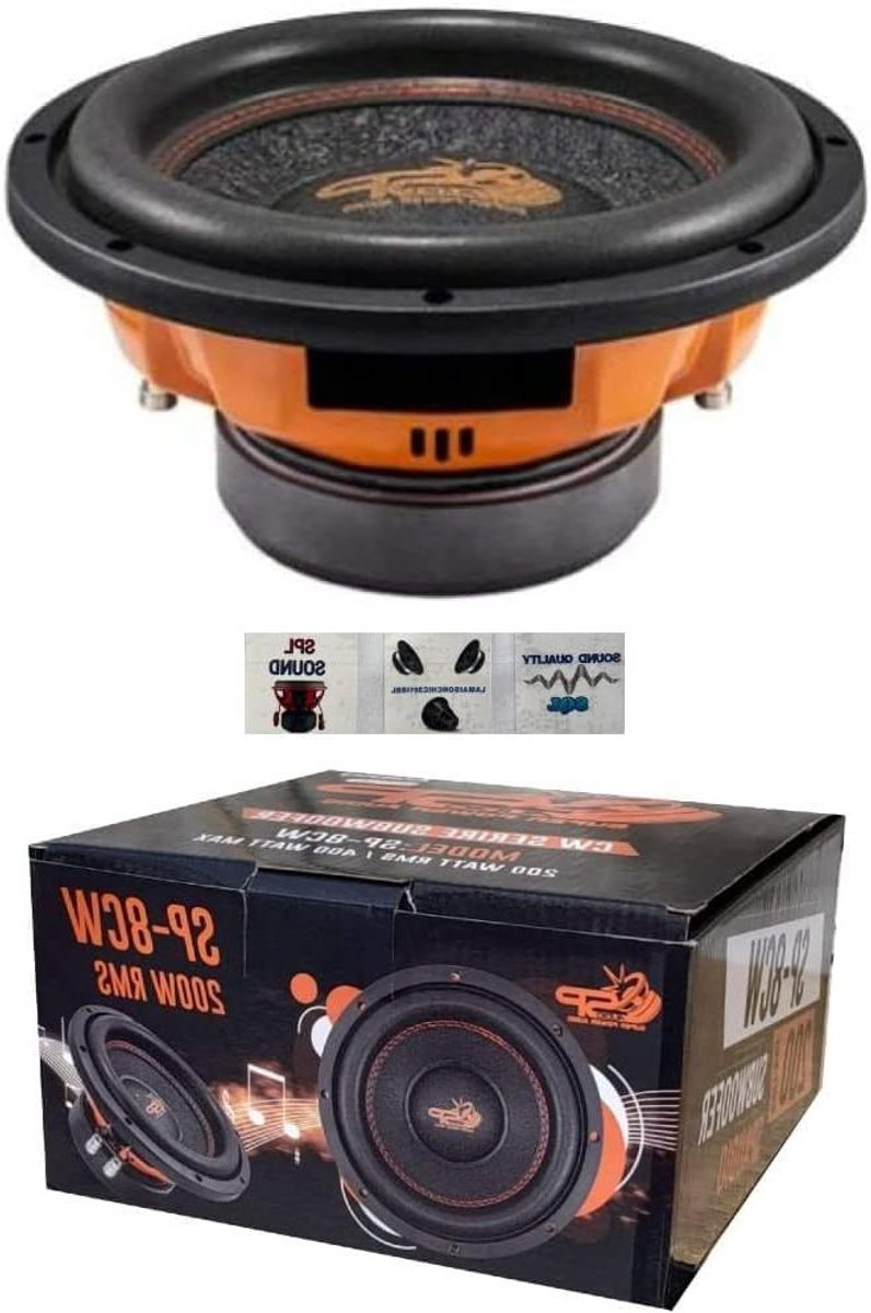 Subwoofer - Auto speaker - Muziek in auto - Dubbele spreekspoel - 20 cm - Zwart