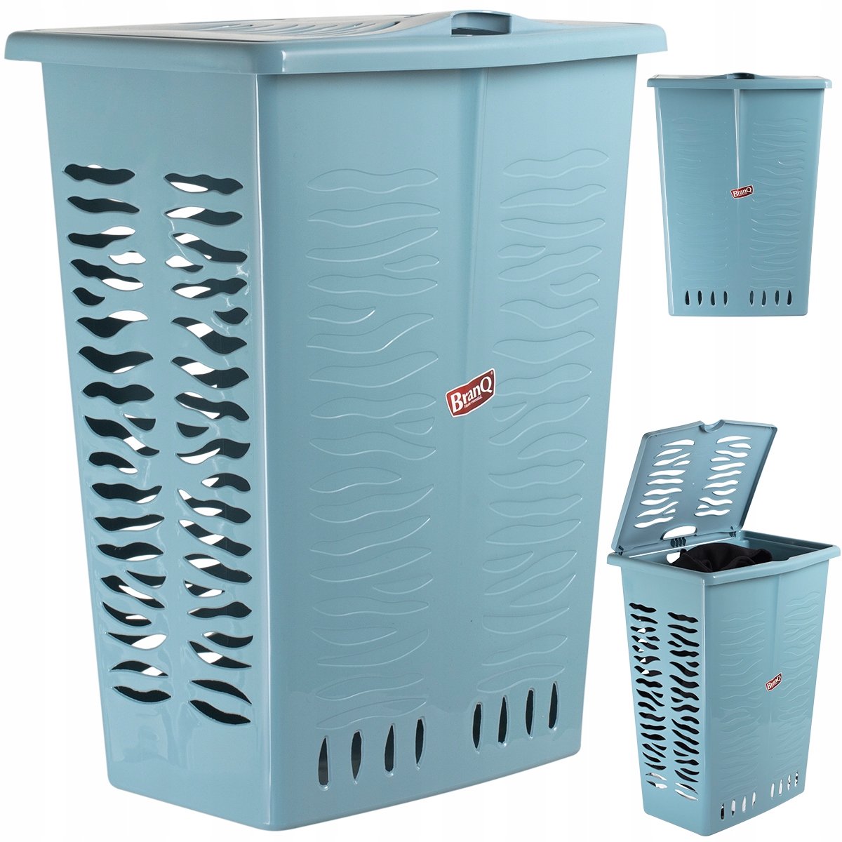 BranQ Wasmand 42L - Stijlvol Blauw, Ventilatie & Deksel