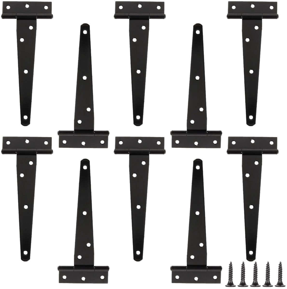 BRENZOOS- T-hengsels 6 Inch - Set van 10 - Scharnieren - Robuust - Schuurdeuren - Roestvrij. - Deurenhengsels
