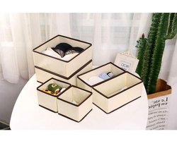 Lade Organisatoren - Opbergboxen Set - Kleding Opbergen - Opvouwbaar Ontwerp - 6 Stuks - Beige