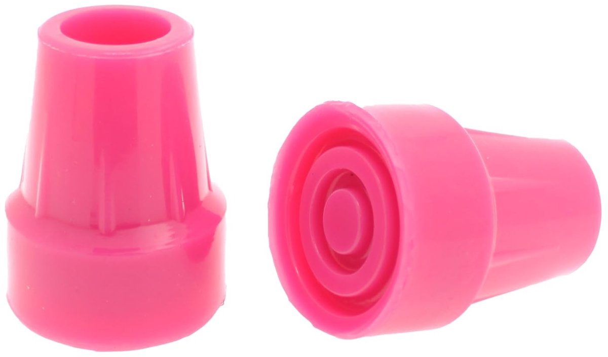 BRENZOOS- Wandelstokhulzen Roze Rubber - Kruktips 19 mm/22 mm - Duurzaam - Antislip - Elegant Design - Hoogwaardige Rubbersamenstelling - Krukentips