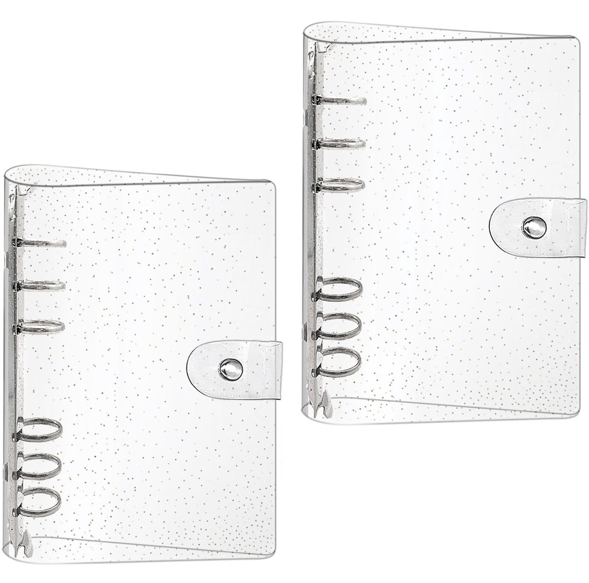 BRENZOOS- Ringband A6 - 2 Stuks - Navulbaar - Waterdicht - PVC - Drukknoopsluiting - Compact en lichtgewicht - Notitieboek