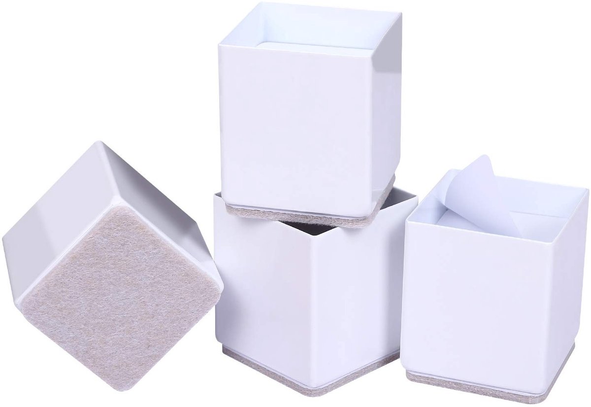 BRENZOOS- Meubelverhogers 5 cm - Meubelverhoger - Meubelverhogers 6 cm - Stoelpootbeschermers - Meubelglijders - Ondersteunt 20 lbs - Meubelsteunen