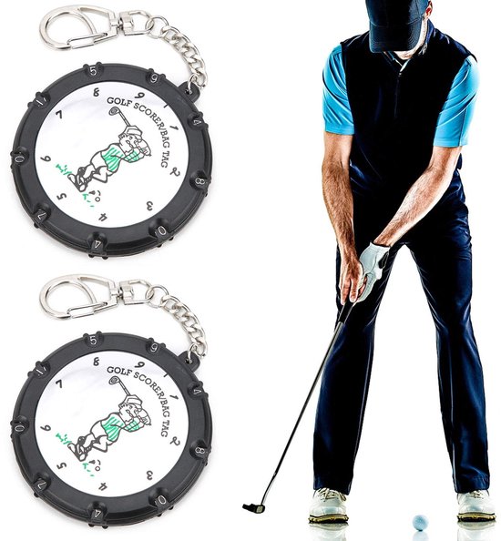 BRENZOOS- Golf Score Keeper 18 Gaten - Verstelbare Scoreteller - Duurzaam Kunststof - Metalen Accessoire - Sleutelhanger - Lichtgewicht 17 x 7,7 cm van Brenzoos — afbeelding 2
