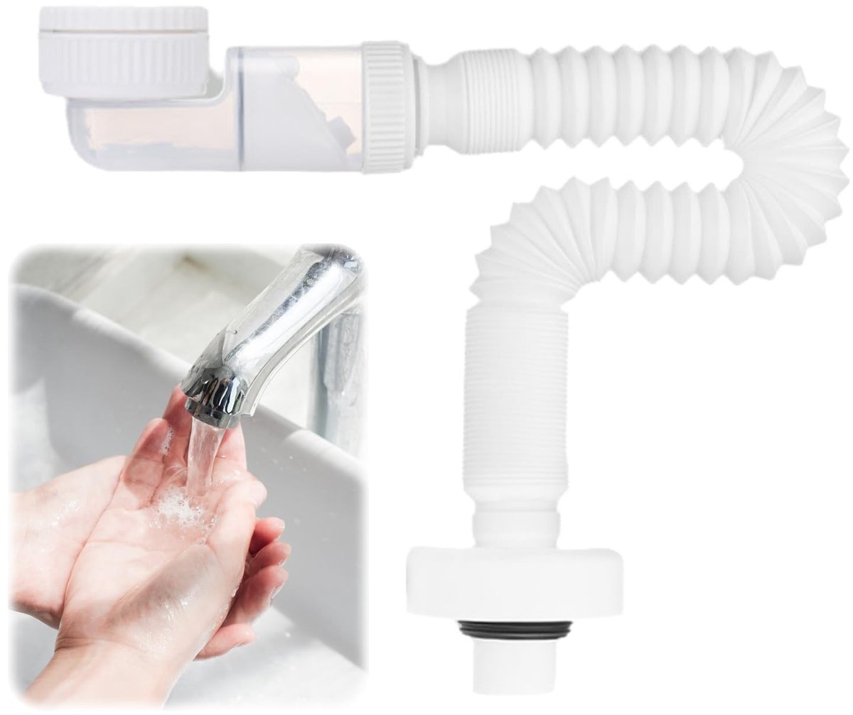 MTTproducts- Sifon Flexibel 1 1/4 Inch - Afvoerplug - Afvoerstop - Afvoerstop Gootsteen - Afvoer Ontstopper - Ruimtebesparend Ontwerp