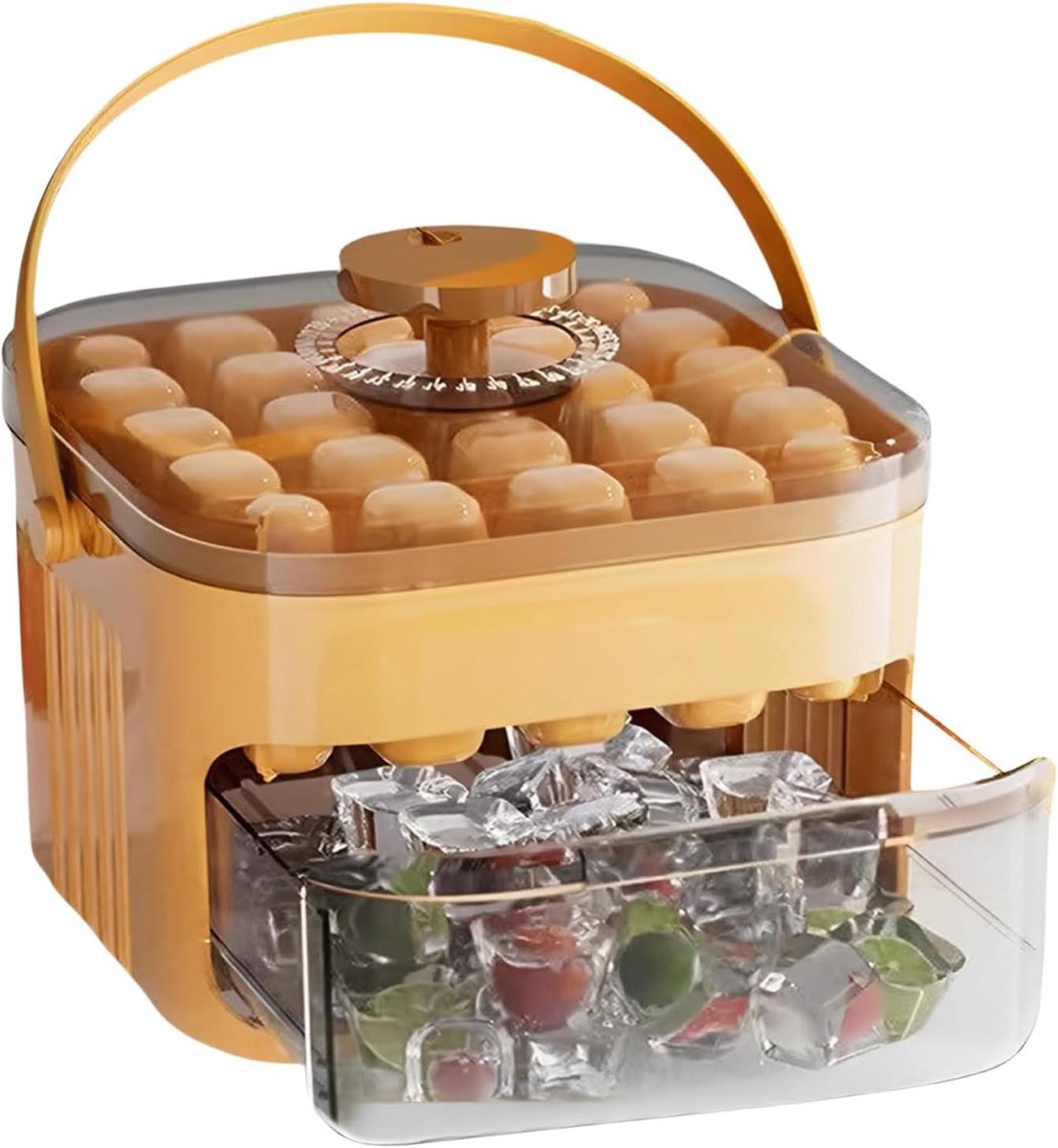 IJsmaker Pers - IJsblokjes Vorm - Dranken Koelen - Eenvoudige IJsafgifte - 25 IJsblokjes - Oranje