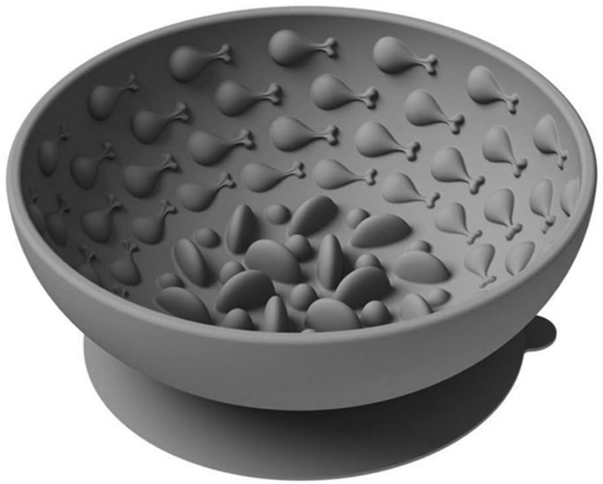 Dailygoods- Hondenlikbak Antislip - Siliconen Kom - Voor Langzaam Voeren - Hittebestendig - Flexibel - Verhoogde Binnenwand - Voedingskom