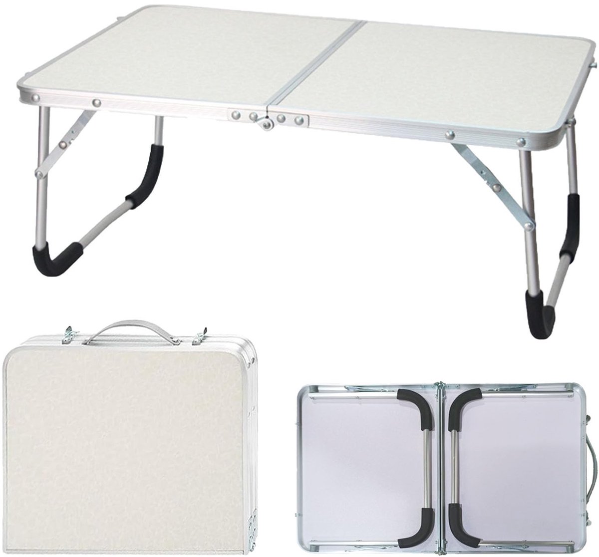 Dailygoods- Strandtafel inklapbaar - Aluminiumlegering - 61 x 40,5 x 26 cm - Lichtgewicht - Voor binnen/buiten - Maximaal gewicht 1345 g - Campingtafel