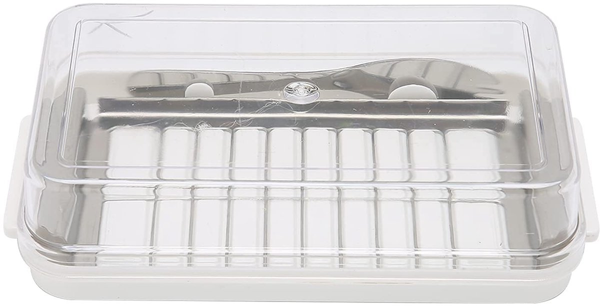 Dailygoods- Boterschotel met Deksel - Boterdoos - Boter Keeper - Roestvrij Stalen Mes - Voor Aanrecht - Ideaal voor Boter