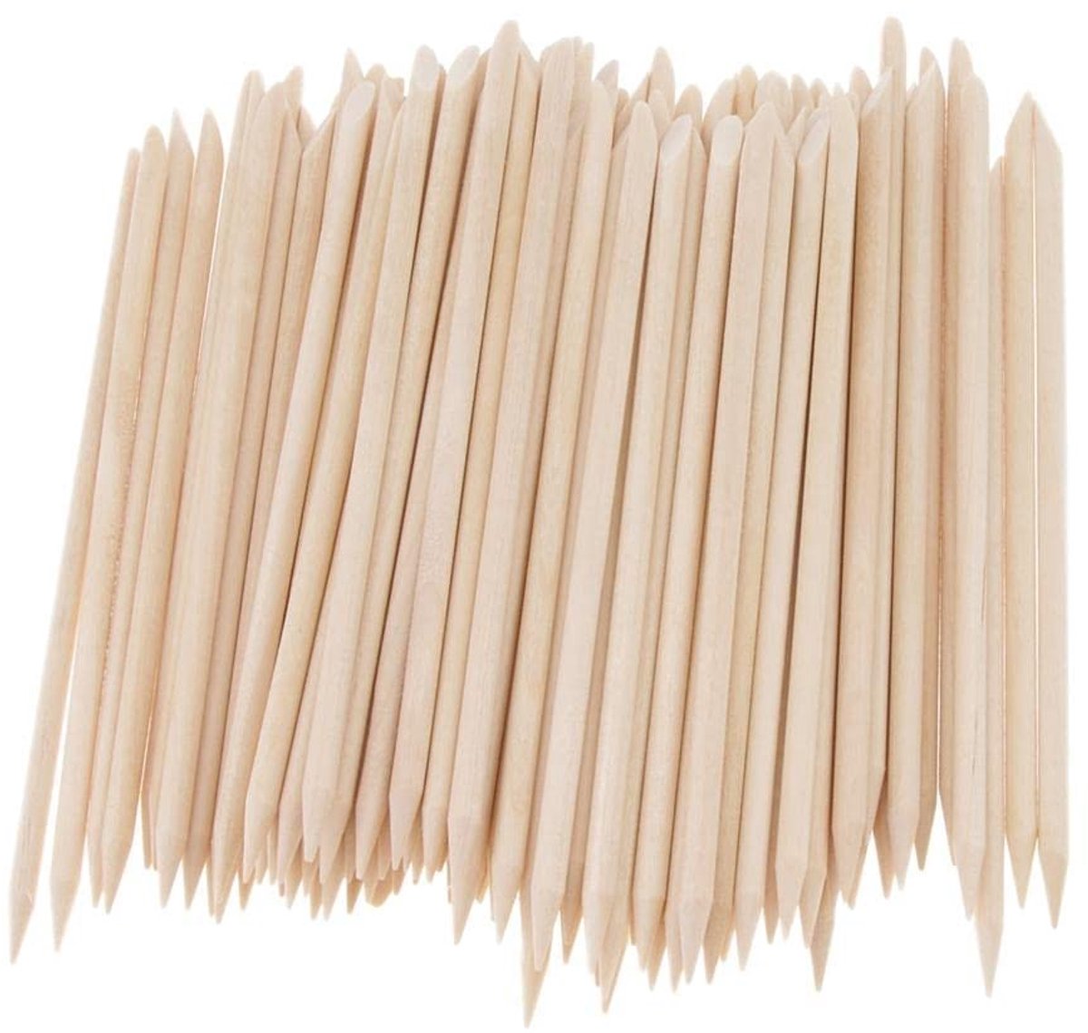 Dailygoods- Nagelstok 100 Stuks - Houten Nagelriem Sticks - Dubbelzijdig - Lichtgewicht - 11 x 0,38 cm - Comfortabel in Gebruik - Nagelriemduwer