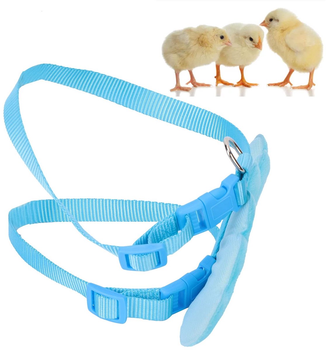 Dailygoods- ganzenharnas verstelbaar - eend/kippen harnas - buiten harnas - wandelriem - huisdieren - blauw S - Huisdierharnas