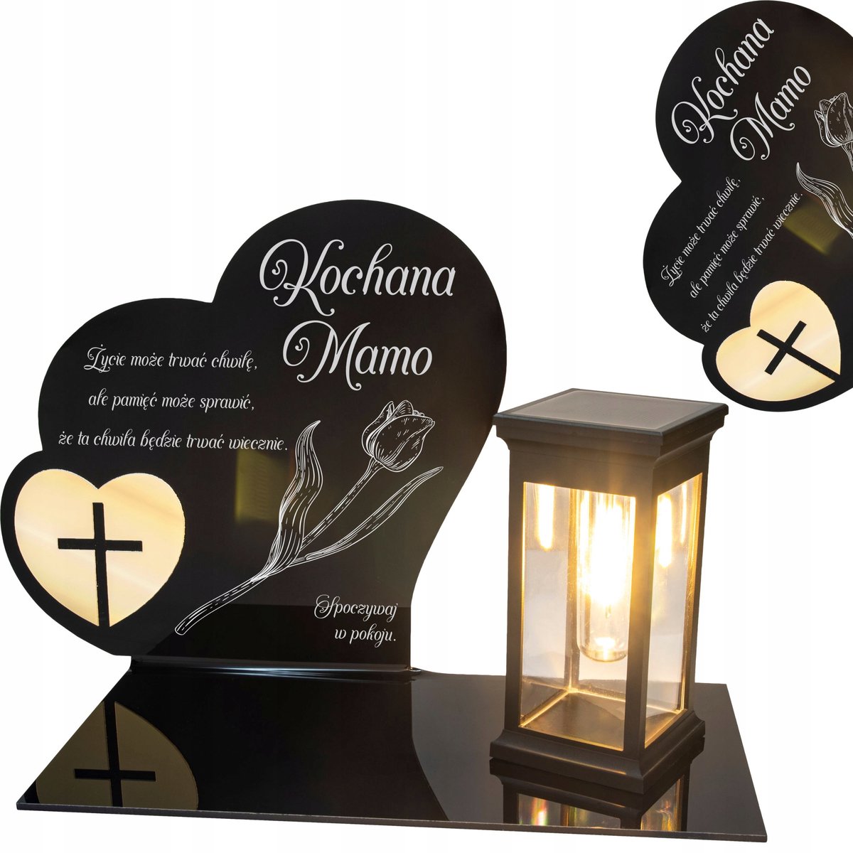 Zonne-lantaarn met Gravure - Eeuwige LED Lamp voor Moeder