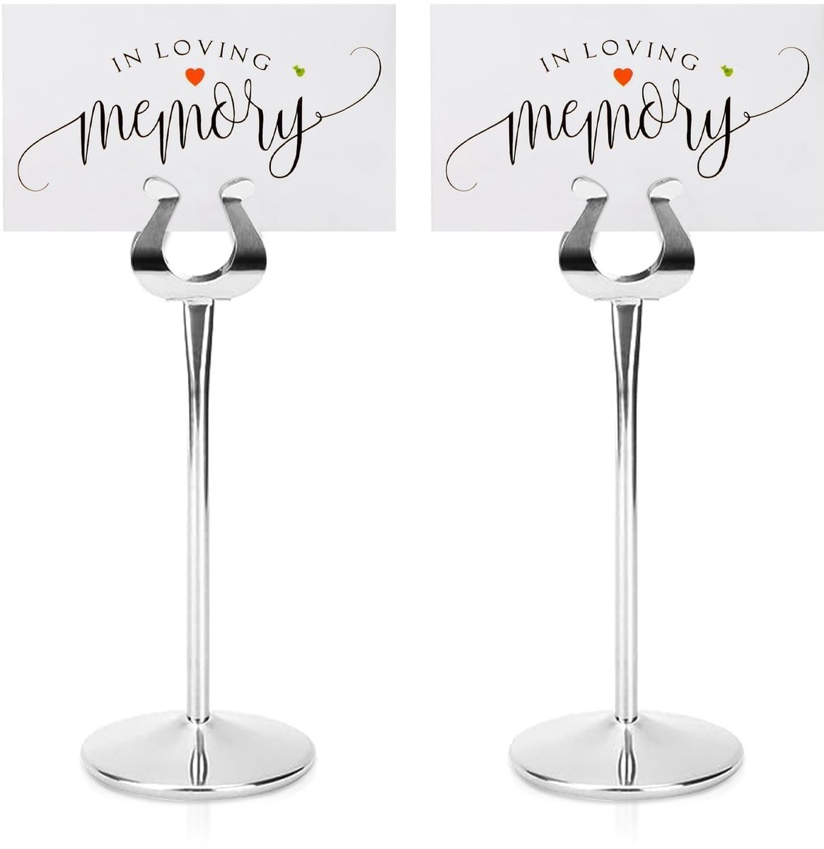 Dailygoods- Tafelnummerhouder U-vormig - 2-pack - Roestvrij staal - Hoogwaardige Fotohouder - Notitiestandaard - Duurzaam voor bruiloften/restaurant - Nummerhouder
