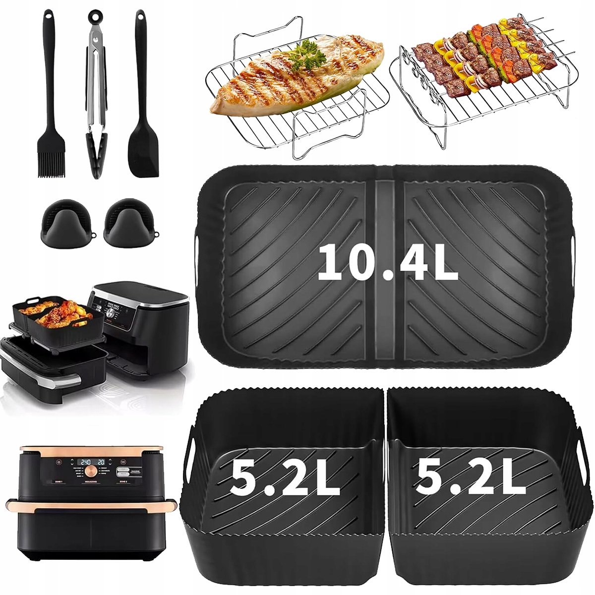De accessoireset voor de Ninja Airfryer AF500EU 10,4L - 9 onderdelen