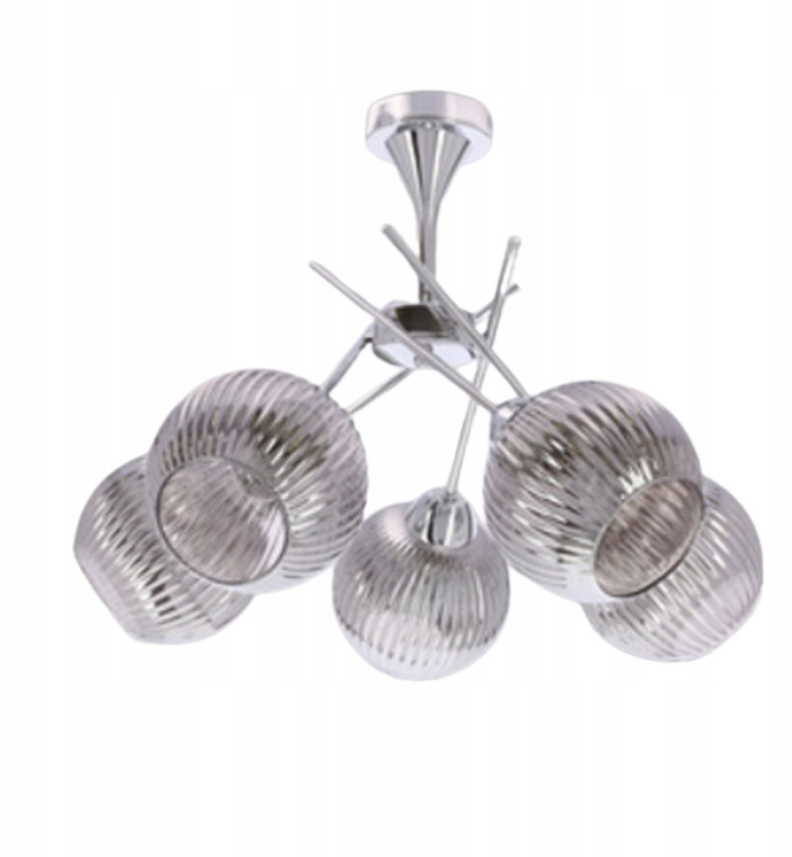 Candellux CESAR hanglamp zilver 5x E27 moderne spiegelkap