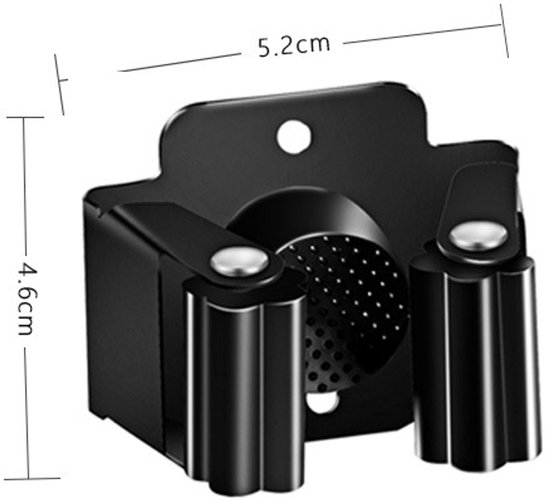 Bezemhouder - 10 Stuks - Gereedschapshouder - Bezem ophangsysteem - 5,2 x 4,6 cm - RVS - Ophangsysteem - Wandgemonteerd - Hanger Achter de Deuren - Organisator Haak - Badkamer Accwssoires - Badkameraccessoires - Voor keukens, badkamers - Zwart — afbeelding 2