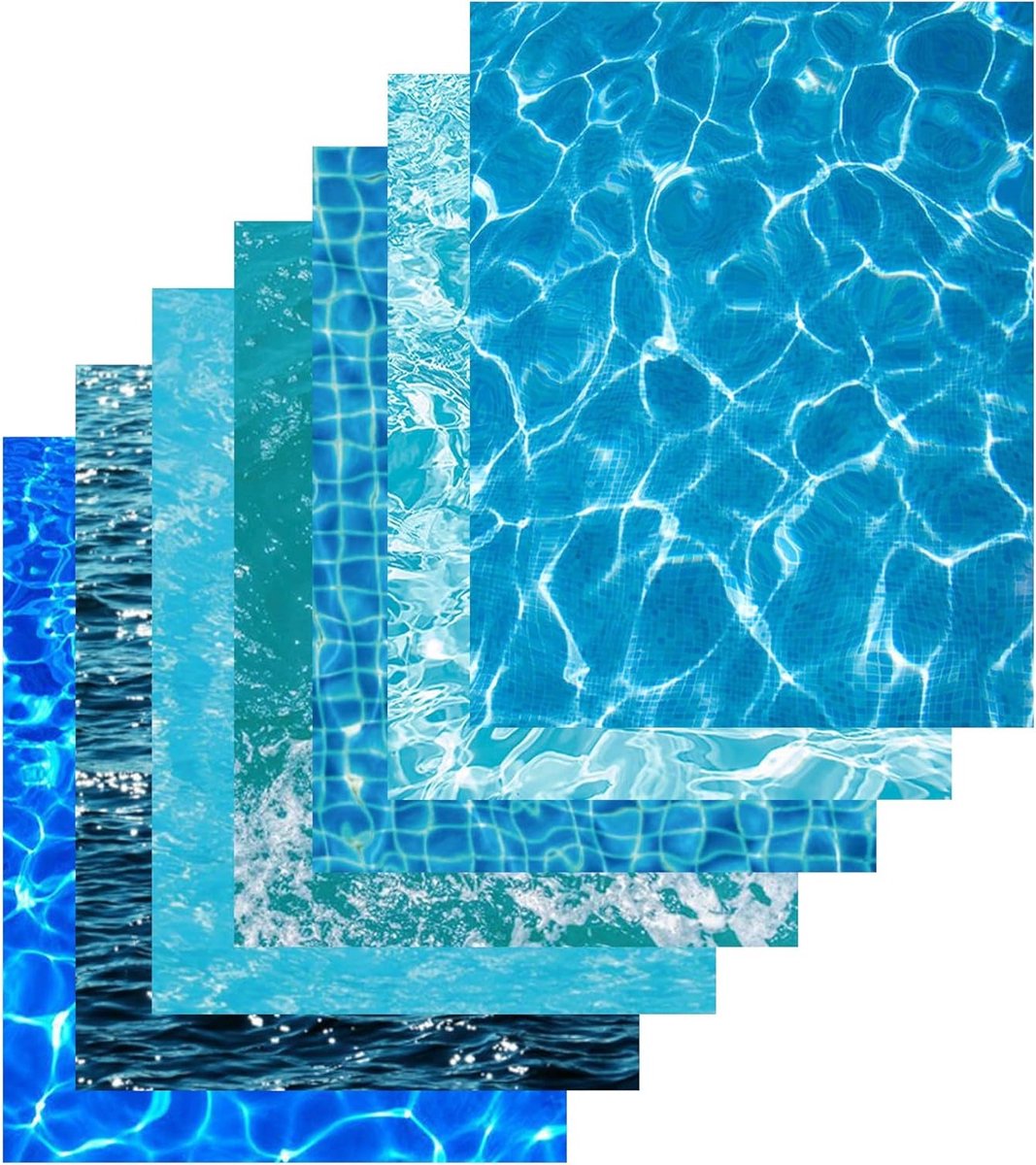 Set van 7 zelfklevende watergolven stickers voor modelbouw, decoratieve vinylfolie voor landschap en beekbed