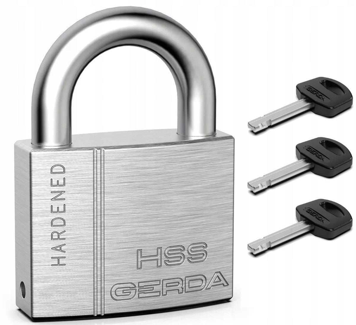 Gerda HSS 631Z Hangslot Klasse 4, Nikkel Satiné, 3 Sleutels