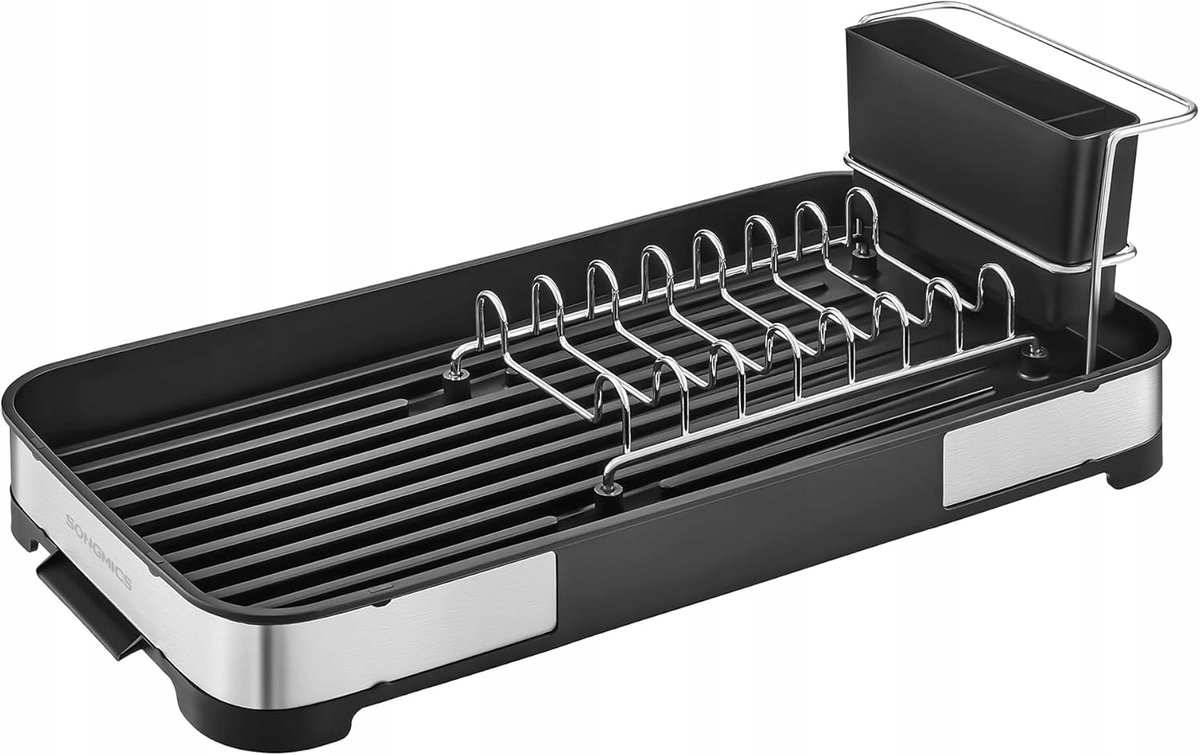 RVS Afdruiprek Keuken met Zelflozend Dienblad - Compact & Praktisch