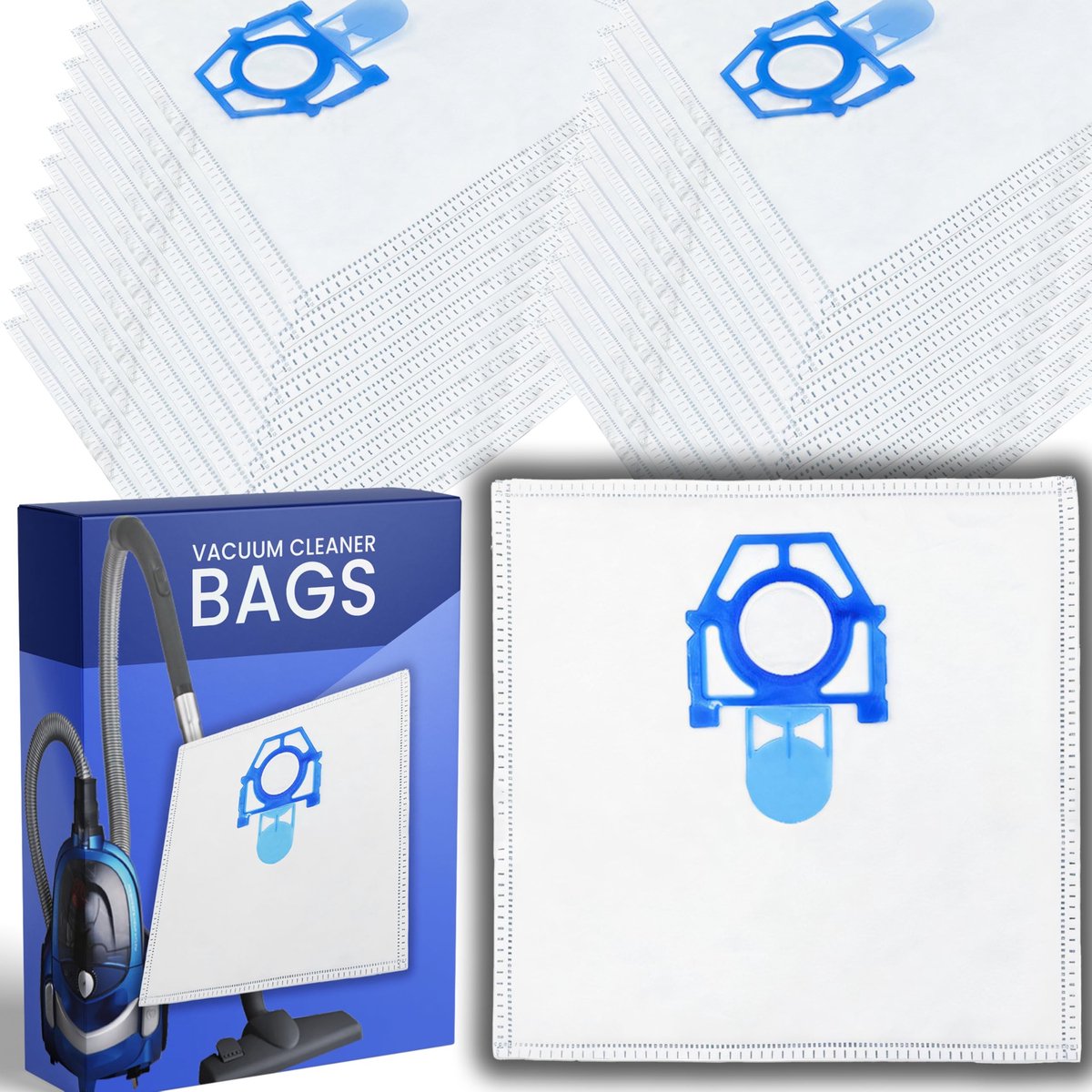 Dailygoods- Stofzuigerzakken 24 stuks - Compatibel met Zelmer - MicroPor Plus AirSpace filter - Anti-allergeen - Hoge stoffilterprestaties - 28,5 x 28,5 cm - Stofzuigerfilters