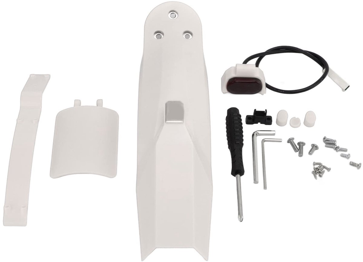Dailygoods - Achterspatbord - Dikker Achterspatbord - Afneembare Lamphouder - Geschikt voor Xiaomi M365/1S/PRO - Achterlichtset - Inclusief Kentekenpl...