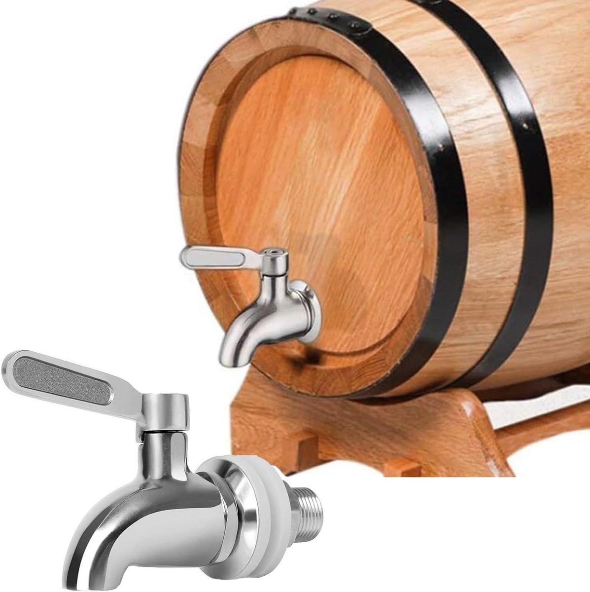 Dailygoods- Drankdispenser Kraan - Roestvrij Stalen Reservekraan - Geschikt voor Water/Wijn/Bier - Eenvoudige Installatie - Duurzaam Ontwerp - Dispenserkraan