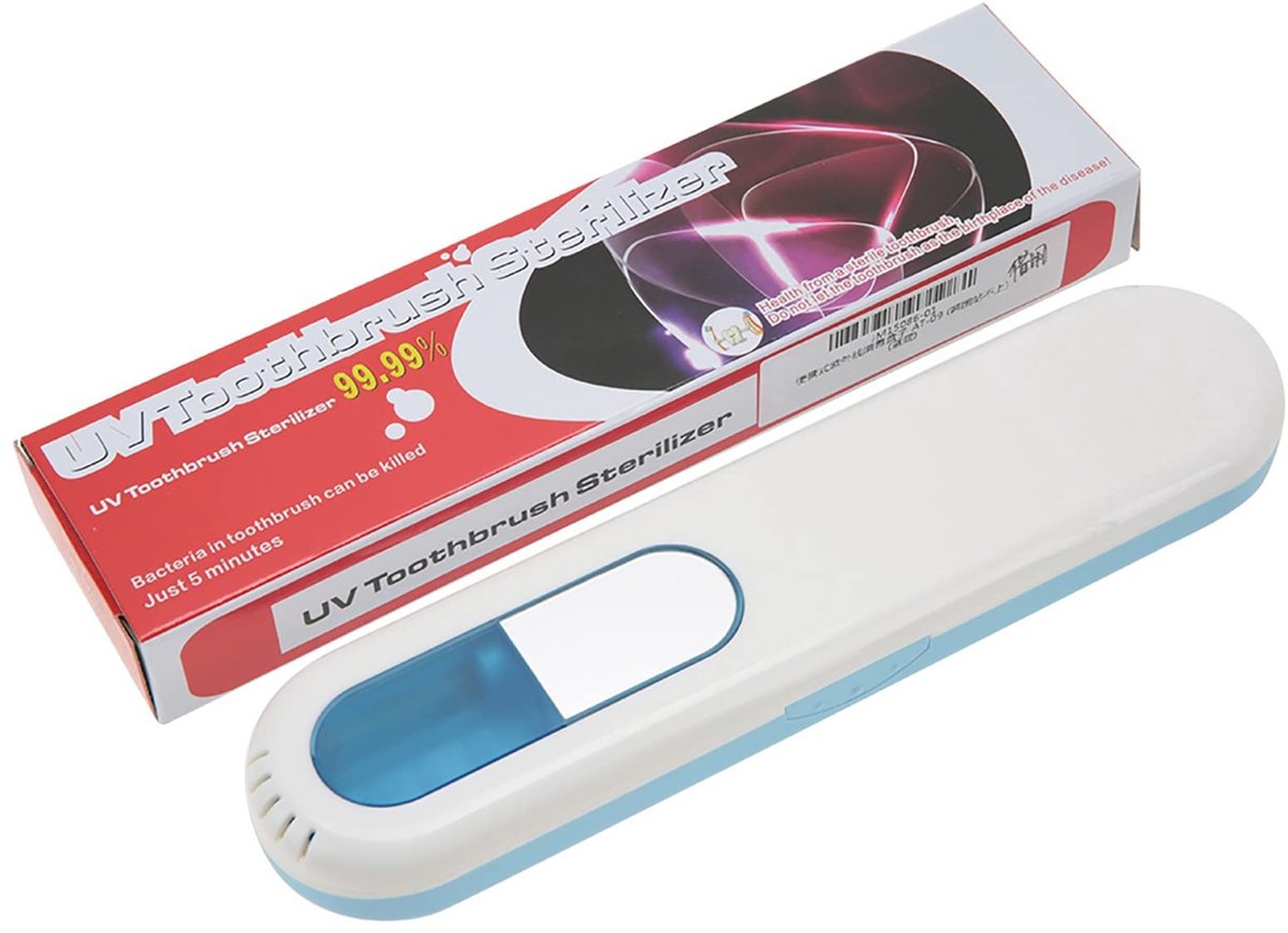 Dailygoods - Draagbare UV-tandenborstelsterilisator - Mondgezondheid - Compact en lichtgewicht - Blauw - Desinfectie - Voor onderweg - Tandenborstelst...