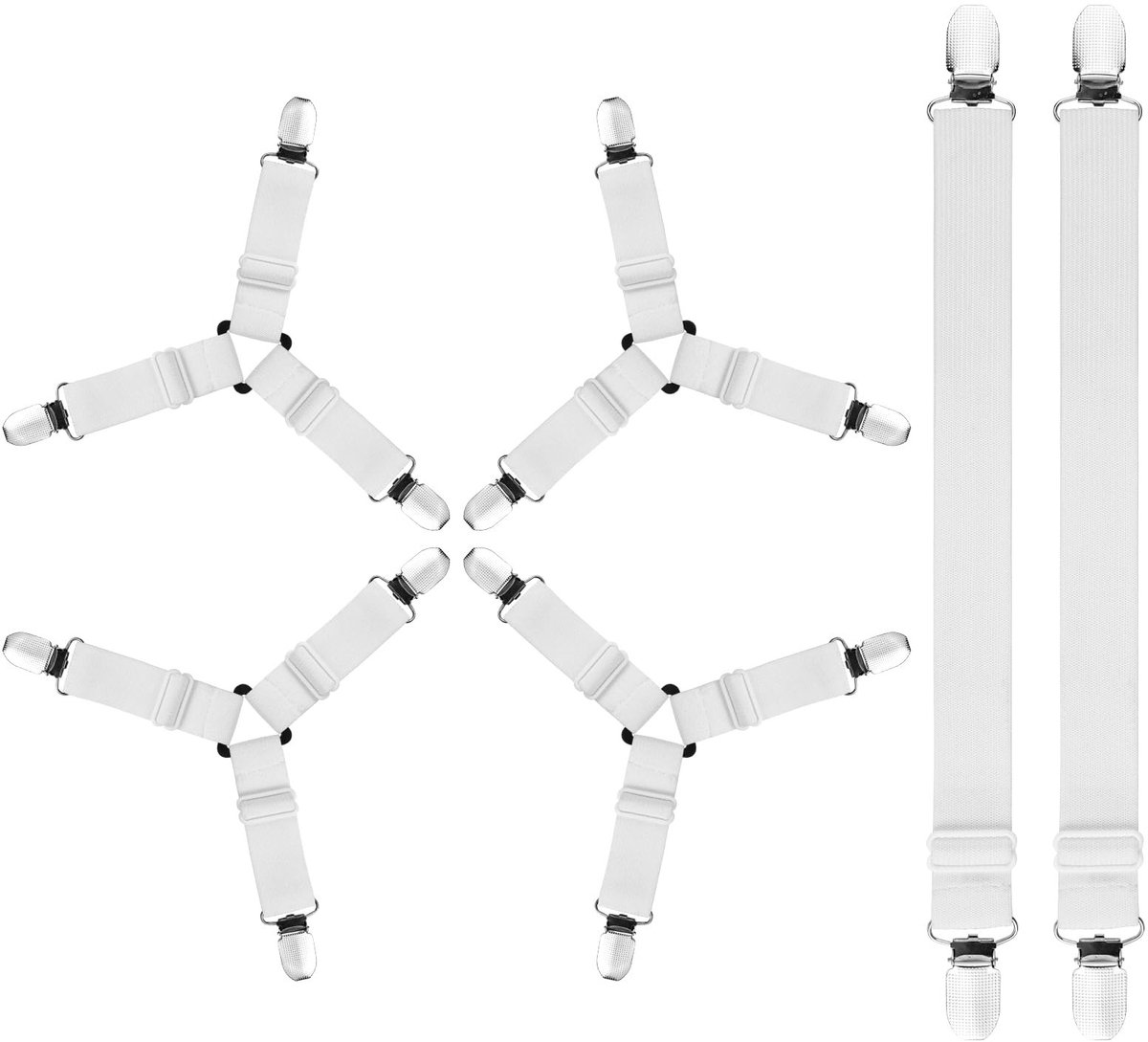 Dailygoods - Verstelbare Bedlakclips 6 Stuks voor Stabiliteit van Beddengoed