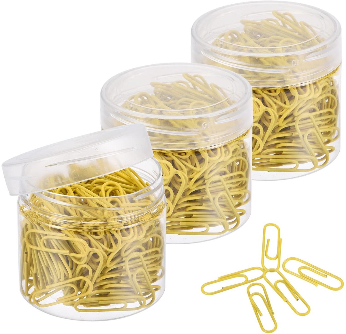 Dailygoods- Paperclips 600 Stuks - Geel - Vinyl Gecoat - Schokbestendig - Organiseren - Kantoor/Huisgebruik - 28mm Formaat - Kantoorclips