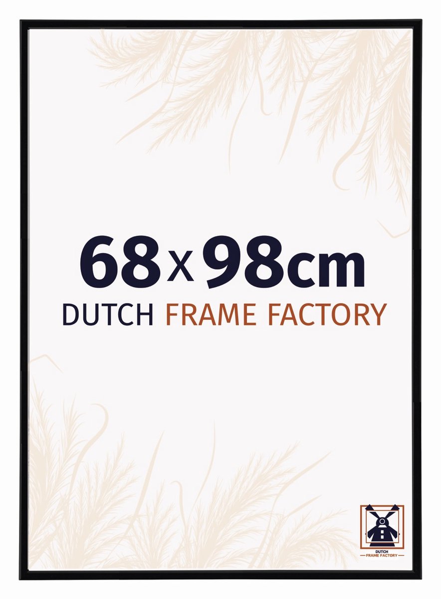 Dutch Frame Factory Fotolijst 68x98 cm - Kunststof - Zwart Hoogglans - Angers