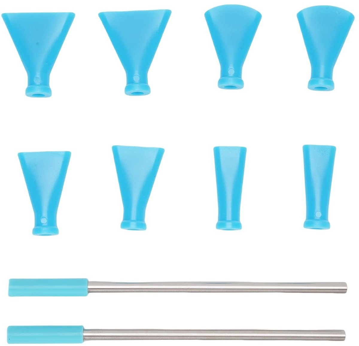 Dailygoods- Blaasmondstukken Set - Roestvrijstalen Rietjes - Sproeiers van Stevig Plastic - Vloeibaar Kunstgereedschap - Voor Acrylverf - Eenvoudig te Gebruiken Ontwerp