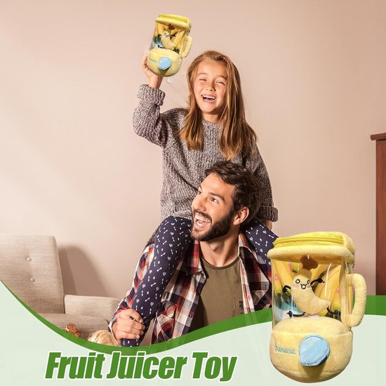 Pluche Blender - Knuffel Speelgoed - Kinderen Spelen - Interactieve Trekkoord - 11 x 10 x 17 cm - Banaan — afbeelding 2