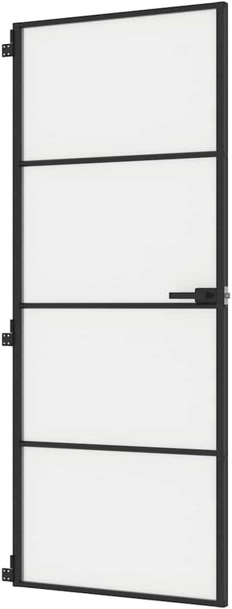 Binnendeur Glas - Moderne Deur - Ruimtes Scheiden - Mat Glas Privacy - 83 x 201.5 cm - Zwart