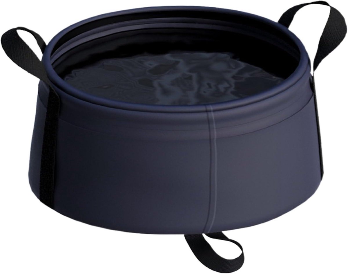Opvouwbare Wasbak - Reis Wasmand - Kamperen en Reizen - Compact en Draagbaar - 30x30x14cm - Zwart