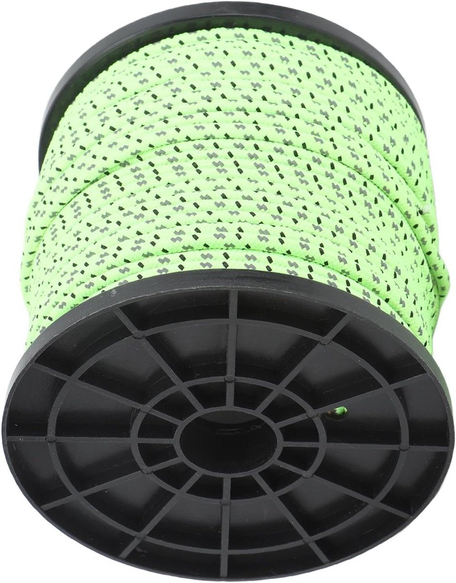 Reflecterend Campingtouw - Scheerlijnen - Tent Bevestigen - Hoge Zichtbaarheid - 50 Meter - Fluorescerend Groen