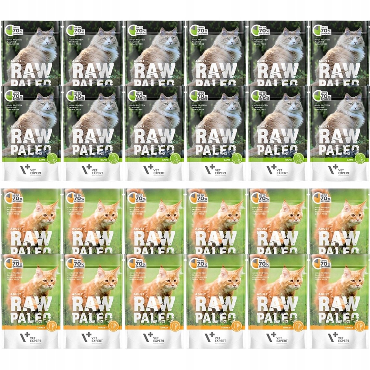 VETEXPERT VetExpert Raw Paleo - Katten Natvoer - Mix Smaken - 24x100g