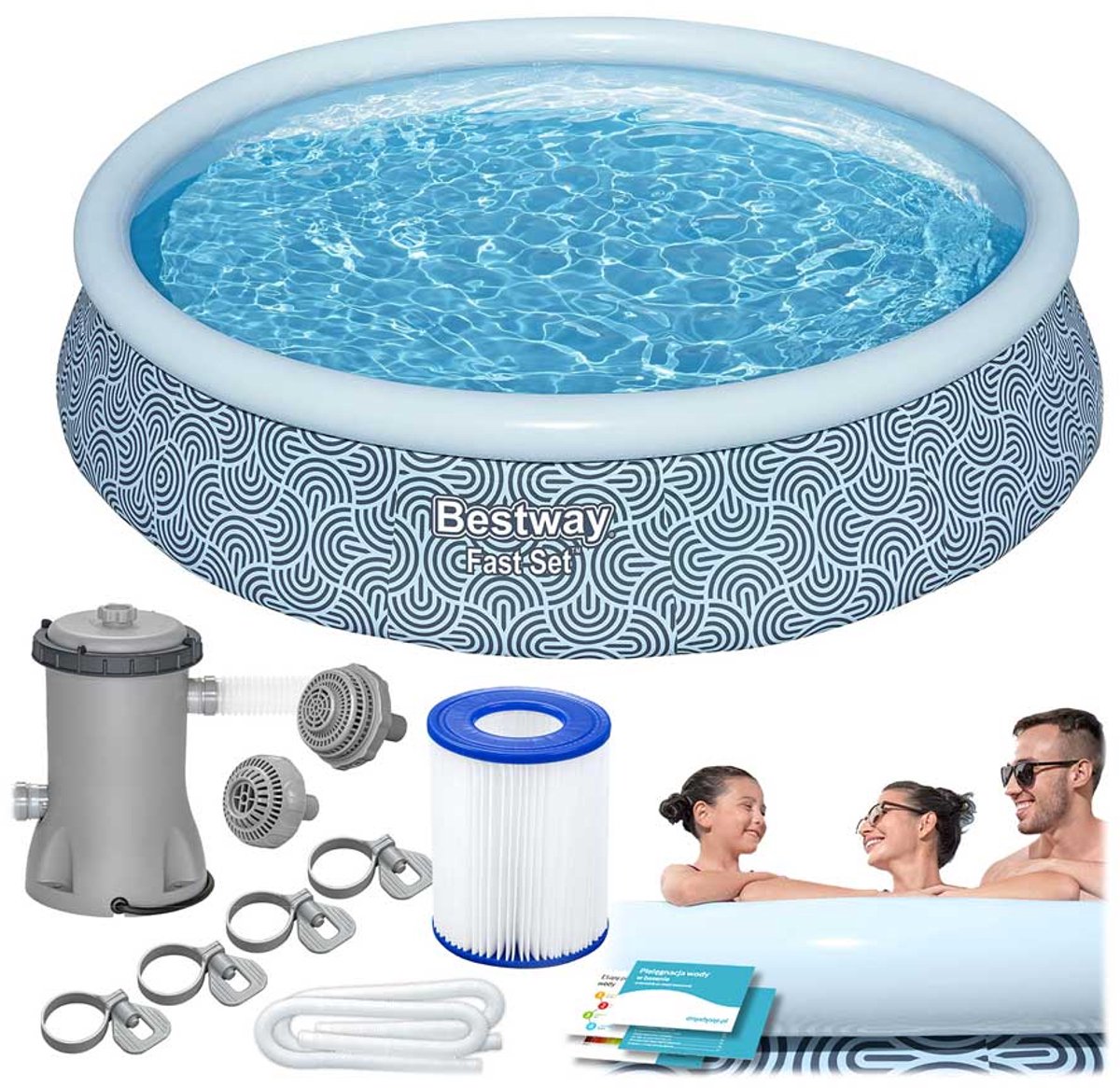 Bestway Inflatable pool with pump - Ø 396 x 84 cm