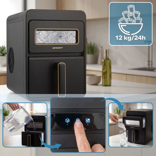Berdsen BD-421 Serie - IJsblokjesmachine - Zwart - Automatische Reiniger - Snel Koelend van Berdsen — afbeelding 3