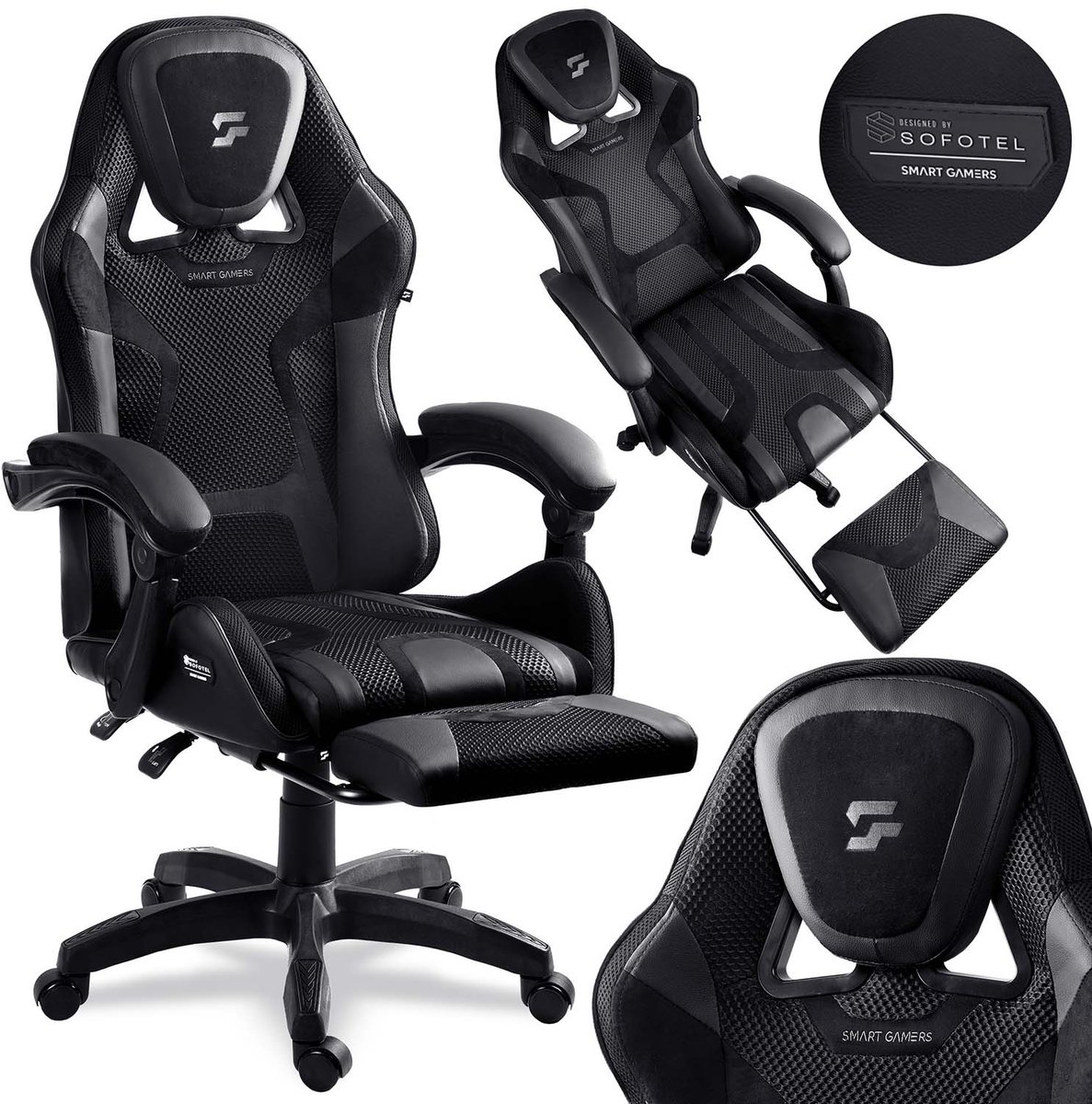 Sofotel Specter Serie - Gaming Stoel - Verstelbare Rugleuning - Uitklapbare Voetensteun - Modern Ontwerp