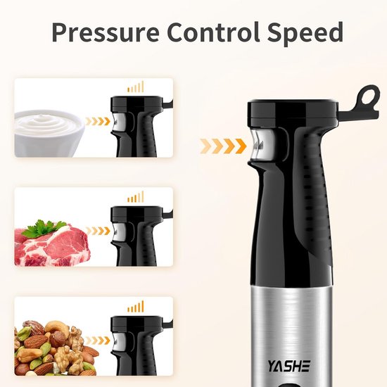 Staafmixer Set - Keukenmixer - Maaltijden Bereiden - Traploze Snelheid - 1000 Watt - Zwart — afbeelding 4