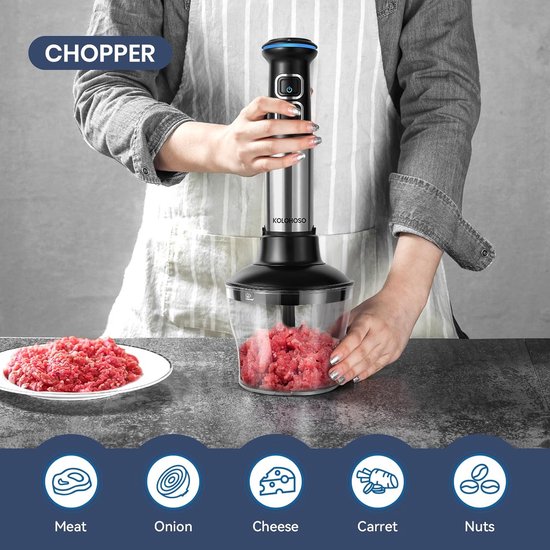 Staafmixer Set - Handblender Keuken - Maaltijden Bereiden - 21 Snelheden Turbo - 600ML 800ML - Zwart — afbeelding 4