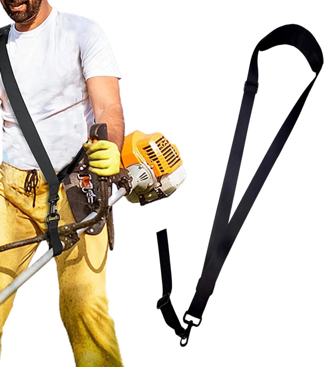 Draagriem Trimmer - Schouder Draagsysteem - Tuinonderhoud - Universele Pasvorm - 20 x 15 cm - Zwart