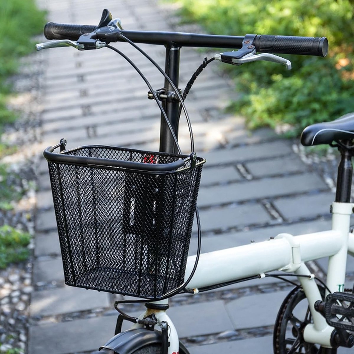 Fietsmand Met Handvat - Stuurmand Bagagemand - Boodschappen Vervoeren - Gereedschapsloze Montage - 24.5x22cm - Zwart