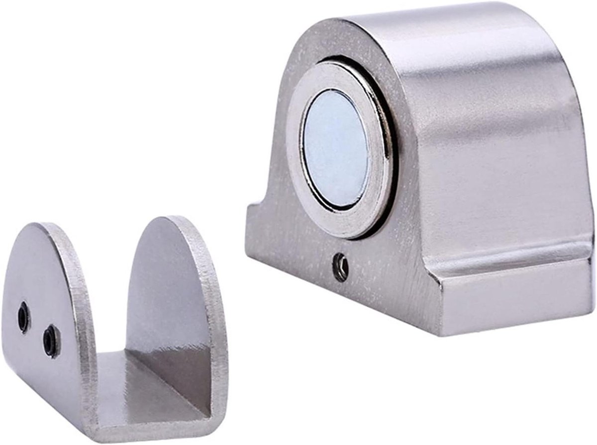 Deurstopper - Magneet Houder - Deur Open Houden - Zonder Boren - 3.3x4.5x3.5CM - Zilver