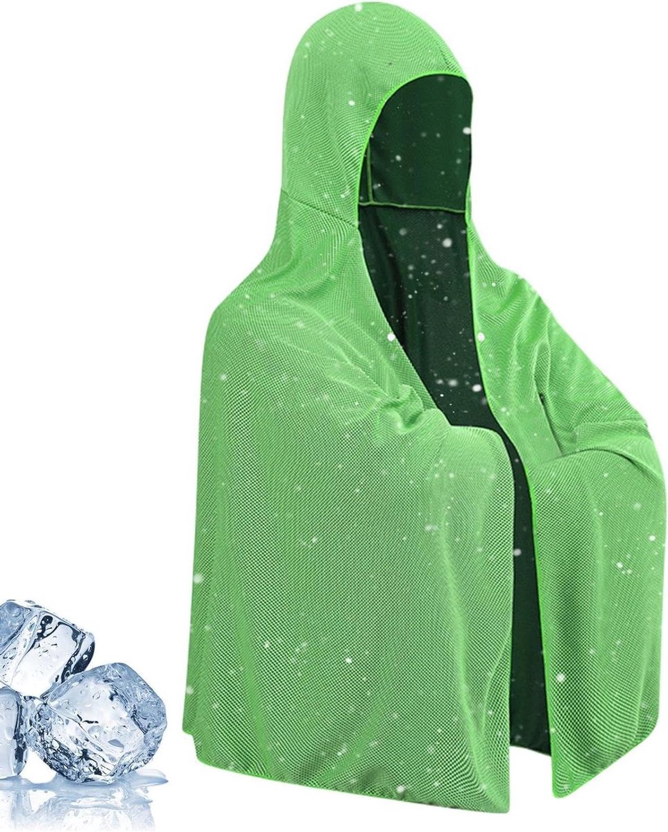 Verkoelende Nekhanddoeken - Zonbescherming Absorberend - Outdoor Activiteiten - Sneldrogende Capuchon - 140x60 cm - Groen
