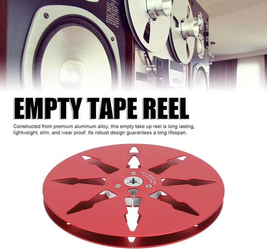 Lege Tape Spoel - Opname Spoel - Muziek Opnemen - 8-Gats Ontwerp - 7 Inch Diameter - Rood — afbeelding 5
