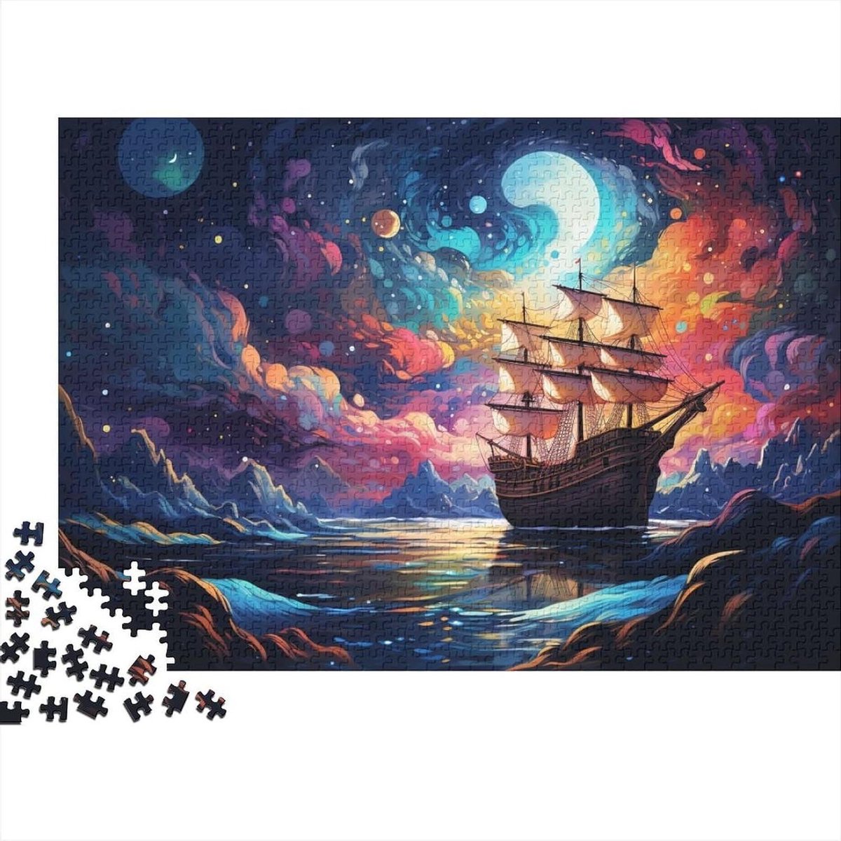 Reispuzzel Zeilschip - Legpuzzel Volwassenen - Ontspanning Thuis - Dikke Papier Kwaliteit - 70 x 50 cm - Meerdere Kleuren